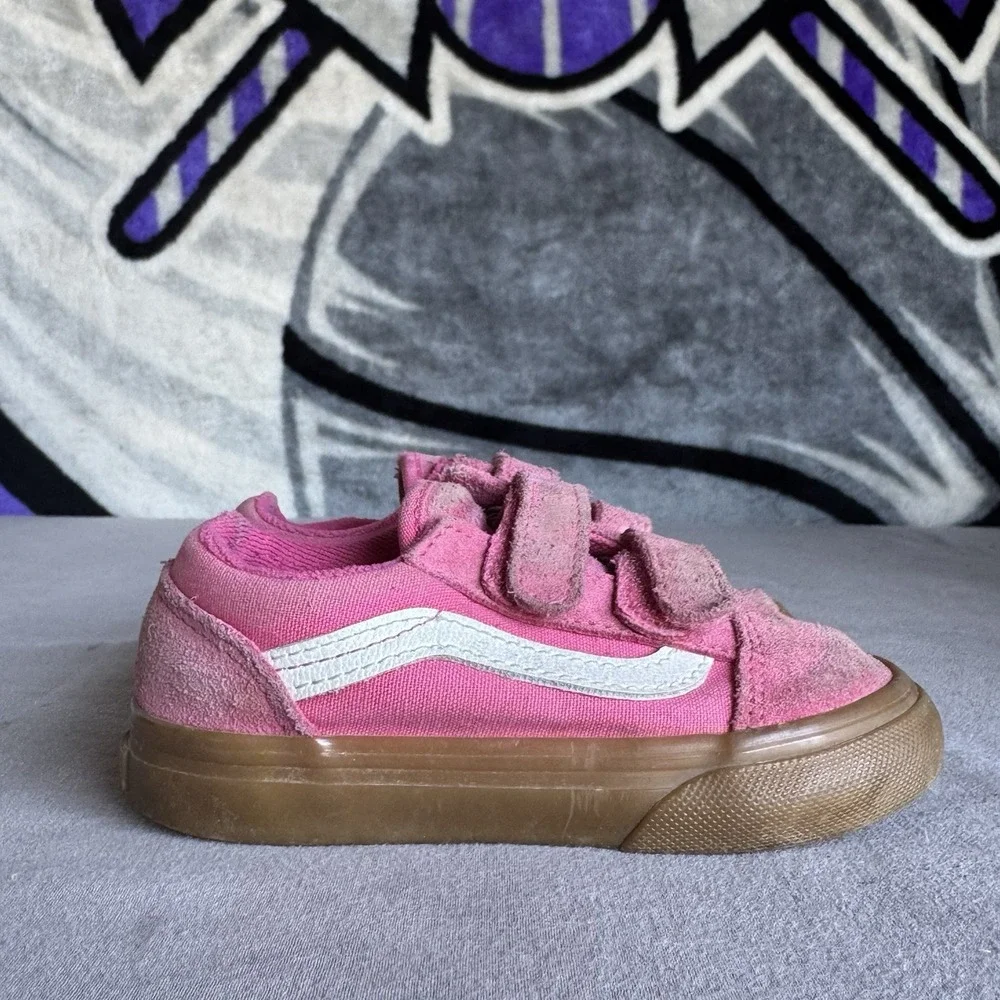 Size 7.5c - Vans Old Skool V Pink Toddler
